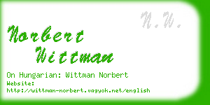 norbert wittman business card